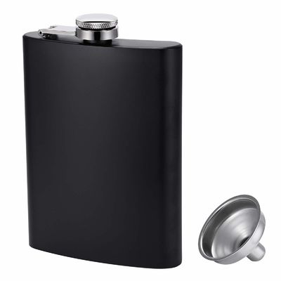 Bouteille de vin en acier inoxydable recouverte de cuir pour hommes 8 oz Bouteille de hanche extérieure Taille du produit 93*122mm