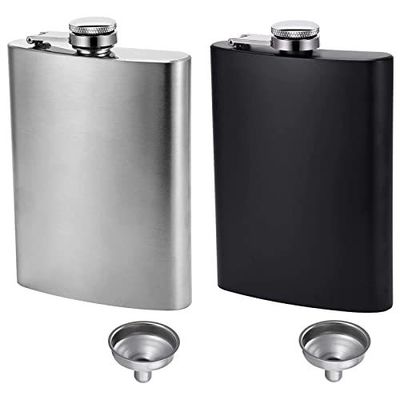 Bouteille de vin en acier inoxydable recouverte de cuir pour hommes 8 oz Bouteille de hanche extérieure Taille du produit 93*122mm