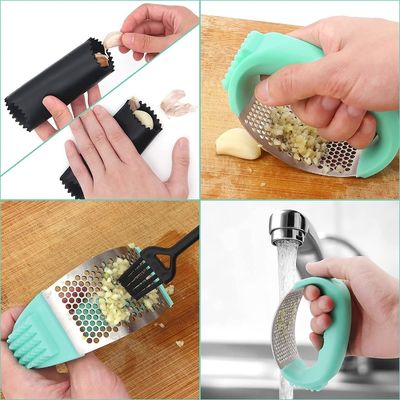 Appareils de cuisine compacts 11 * 5,1 * 7,2 cm Presse à l'ail en acier inoxydable