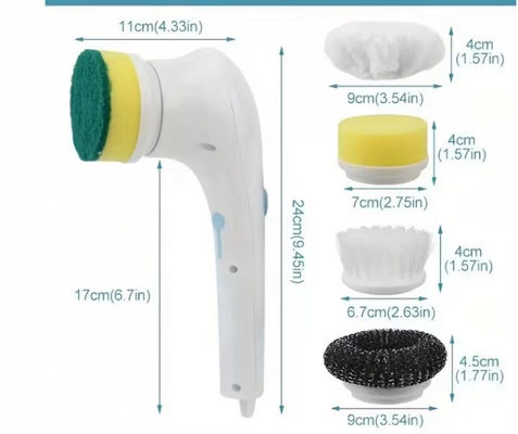 Sponge Style 5 en 1 Brosse à nettoyer électrique à rotation pour cuisine et salle de bain