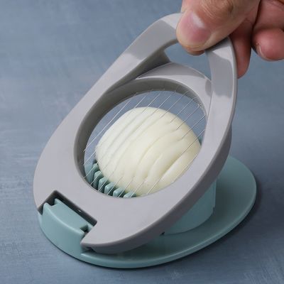 Coupeuse d'œufs en acier inoxydable pour œufs bouillis Fil de coupe d'œufs manuel 12*8,3*3,2 cm