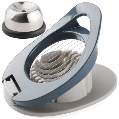 Coupeuse d'œufs en acier inoxydable pour œufs bouillis Fil de coupe d'œufs manuel 12*8,3*3,2 cm