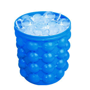Logo personnalisé Portable Crêpes de glace à demi-ronde Seau de glace avec couvercle Pub Occasion Bleu et rouge
