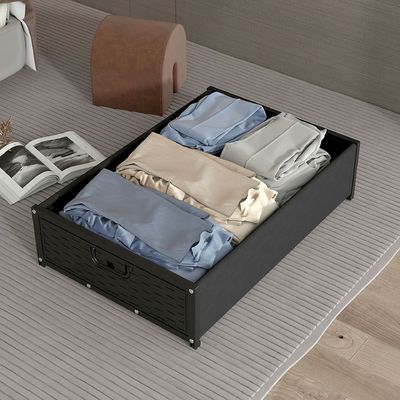 Boîte de rangement sous linge de lit/jouets avec poulie et couvercle