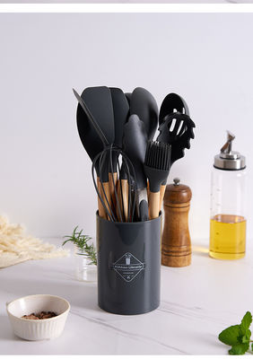 Ensemble de 33 ustensiles de cuisine sans adhésifs avec poêles à frire multicolores et cuillère à spatule chinoise