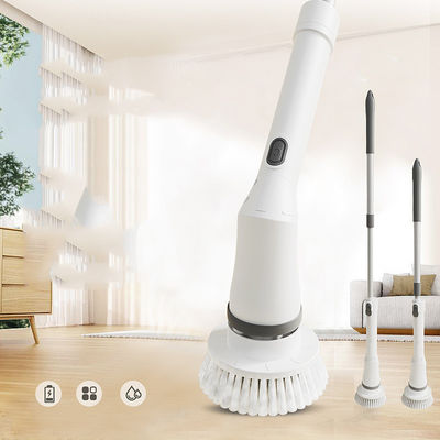 Électronique salle de bain Spin Scrubber avec extension réglable et pinceau de nettoyage blanc sans fil