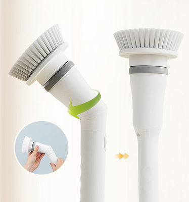 Électronique salle de bain Spin Scrubber avec extension réglable et pinceau de nettoyage blanc sans fil