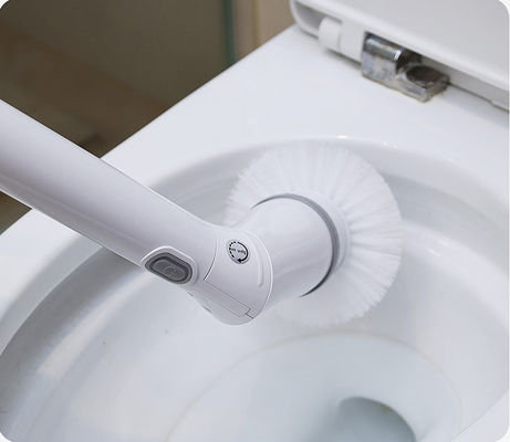 Électronique salle de bain Spin Scrubber avec extension réglable et pinceau de nettoyage blanc sans fil