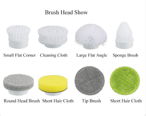 Électronique salle de bain Spin Scrubber avec extension réglable et pinceau de nettoyage blanc sans fil