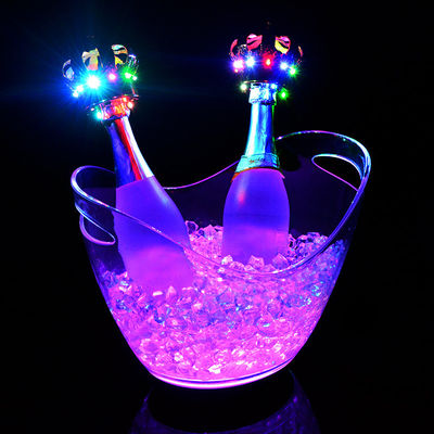 Club de fête Hôtel contenant de boissons en plastique acrylique Logo personnalisé Led Acrylique Ice Bucket
