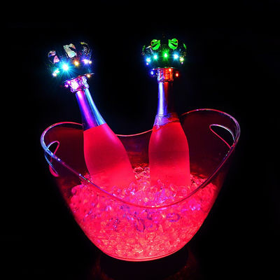 Club de fête Hôtel contenant de boissons en plastique acrylique Logo personnalisé Led Acrylique Ice Bucket