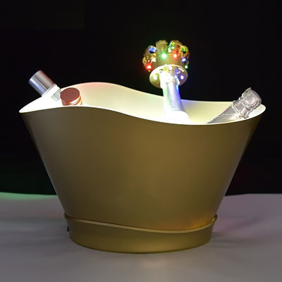 Logo personnalisé Seau de glace 12L Fête d'éclairage Bière claire Champagne refroidisseur de bouteille de vin LED