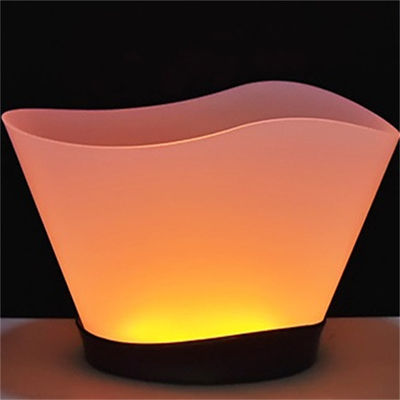 Logo personnalisé Seau de glace 12L Fête d'éclairage Bière claire Champagne refroidisseur de bouteille de vin LED