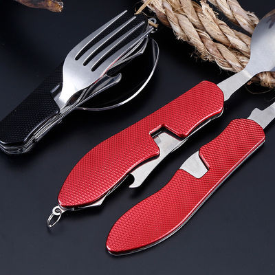 Ensemble d'outils de camping pliables couteau à fourchette à cuillère en acier inoxydable pour les activités de plein air
