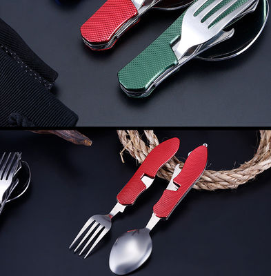 Ensemble d'outils de camping pliables couteau à fourchette à cuillère en acier inoxydable pour les activités de plein air