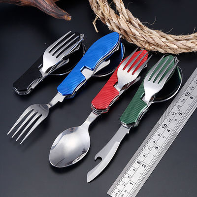 Ensemble d'outils de camping pliables couteau à fourchette à cuillère en acier inoxydable pour les activités de plein air