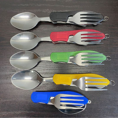 Ensemble d'outils de camping pliables couteau à fourchette à cuillère en acier inoxydable pour les activités de plein air