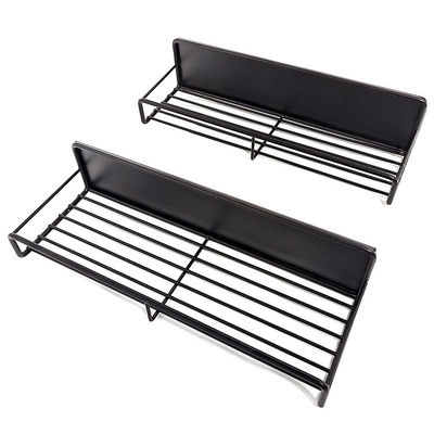 Plateaux de rangement d'épices magnétiques à niveau unique en noir pour l'organisation de la cuisine