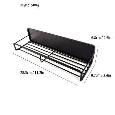 Plateaux de rangement d'épices magnétiques à niveau unique en noir pour l'organisation de la cuisine