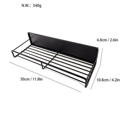 Plateaux de rangement d'épices magnétiques à niveau unique en noir pour l'organisation de la cuisine