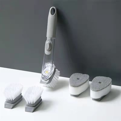 3 têtes de nettoyage remplaçables éponge de lavage de savon PP TPR brosse à dents à laver les plats