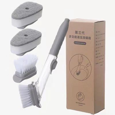 3 têtes de nettoyage remplaçables éponge de lavage de savon PP TPR brosse à dents à laver les plats