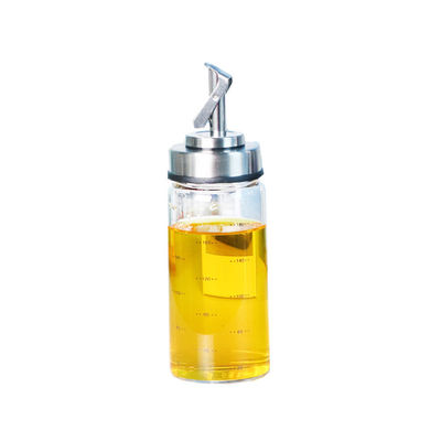 Bouteille d'huile d'ouverture et de fermeture automatique pour cuisine en verre à haute borosilicate 6,4*25 cm