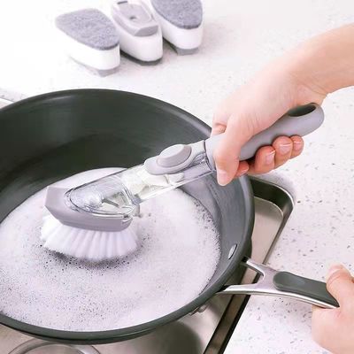 3 têtes de nettoyage remplaçables éponge de lavage de savon PP TPR brosse à dents à laver les plats