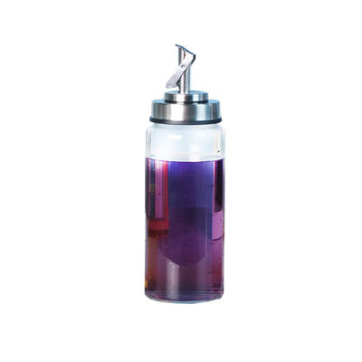 Bouteille d'huile d'ouverture et de fermeture automatique pour cuisine en verre à haute borosilicate 6,4*25 cm