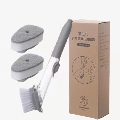 3 têtes de nettoyage remplaçables éponge de lavage de savon PP TPR brosse à dents à laver les plats