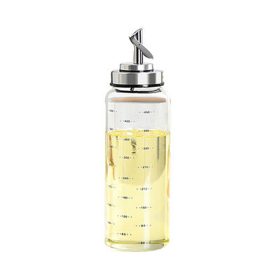 Bouteille d'huile d'ouverture et de fermeture automatique pour cuisine en verre à haute borosilicate 6,4*25 cm