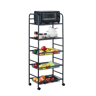 Organiseur de rangement de cuisine de rangement de rangement de rangement de niveau 5 avec conception stable de roulement rotatif