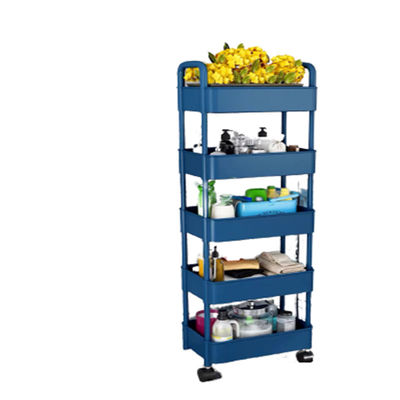 Organisateur de légumes de cuisine rotatif multifonctionnel à 5 niveaux avec chariot portable