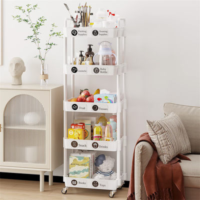 Organisateur de légumes de cuisine rotatif multifonctionnel à 5 niveaux avec chariot portable