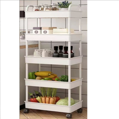 Organisateur de légumes de cuisine rotatif multifonctionnel à 5 niveaux avec chariot portable