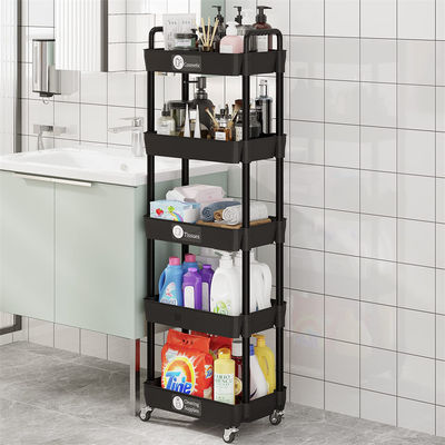 Organisateur de légumes de cuisine rotatif multifonctionnel à 5 niveaux avec chariot portable