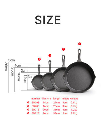 Utilisateurs de cuisine en fer forgé non collant pré-saisonnés