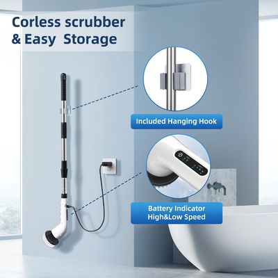 9 Têtes remplaçables Purificateur électrique de baignoire sans fil pour brosse de nettoyage domestique