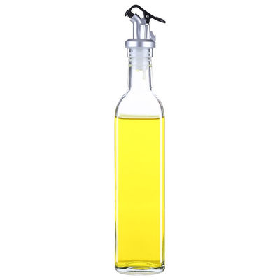 Autres outils de cuisine Bouteille d'huile en verre blanc haute carré avec buse de logo personnalisée
