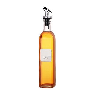 Autres outils de cuisine Bouteille d'huile en verre blanc haute carré avec buse de logo personnalisée