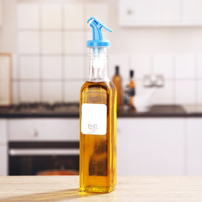 Autres outils de cuisine Bouteille d'huile en verre blanc haute carré avec buse de logo personnalisée