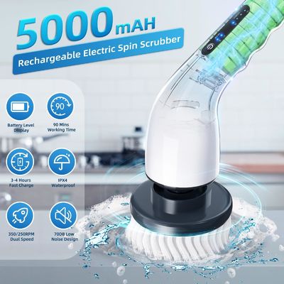9 Têtes de pinceau remplaçables Laveuse à rotation électrique avec poignée amovible réglable