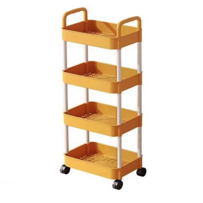 Étagère de cuisine organisateur carré rotatif 4 niveaux noir rangement de stockage ménager panier chariot