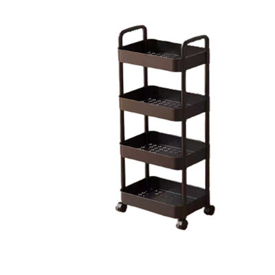 Étagère de cuisine organisateur carré rotatif 4 niveaux noir rangement de stockage ménager panier chariot