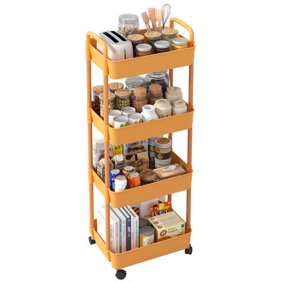 Étagère de cuisine organisateur carré rotatif 4 niveaux noir rangement de stockage ménager panier chariot