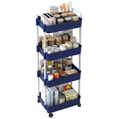 Étagère de rangement rotative à 360 degrés non pliable avec roues Étagère en plastique pour légumes de cuisine