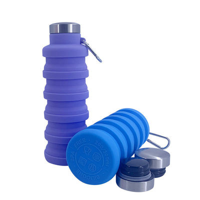 Conception rétractable Bouteille d'eau de sport en silicone de grande capacité pour les activités de plein air