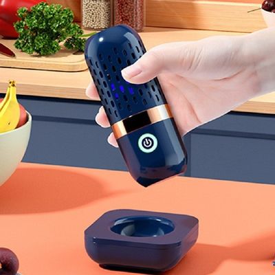 Nettoyant alimentaire sans fil à pile intégrée en forme de capsule pour petites maisons Couleur bleu foncé
