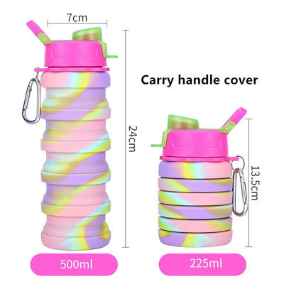 Bouteille d'eau portable pour le fitness et la conduite créative camouflage tasse pliante en silicone