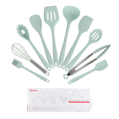 Set d' ustensiles de cuisine de 10 pièces avec poignée et planche à découper en gel de silice